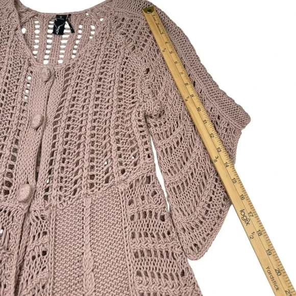 ii Sisters Rose Pink Knot Fairy Cardigan Sweater Large - Picture 10 of 11